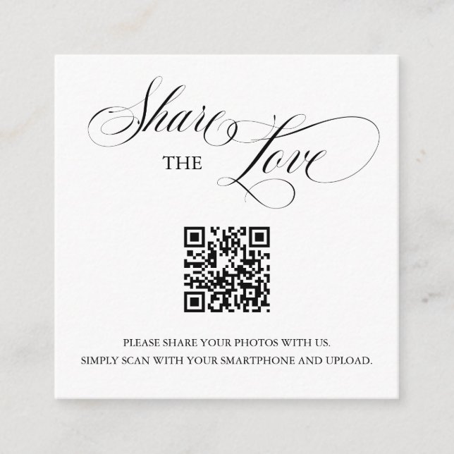 D'accompagnement Carte d'insertion de code QR 'Wedding Share The Lo (Devant)