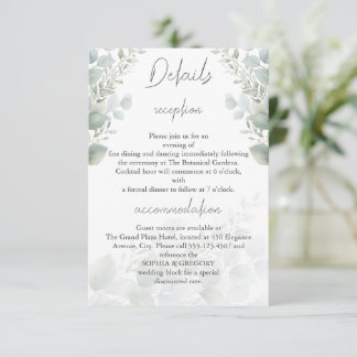 D'accompagnement Carte d'insertion de détails de mariage à feuille