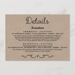 D'accompagnement Carte d'insertion de détails mariage   Rustic Coun