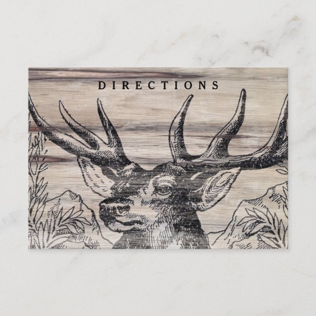 D'accompagnement Carte d'insertion de Mariage en bois rustique (Devant)