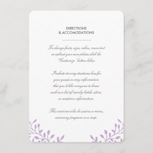 D'accompagnement Carte d'insertion de mariage Secret Garden - Orchi
