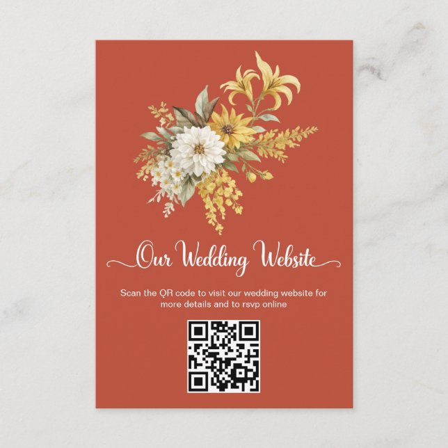 D'accompagnement Carte d'insertion de site web de mariage avec code (Devant)
