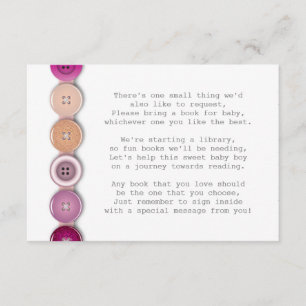 D'accompagnement Carte d'insertion du Baby shower du bouton rose