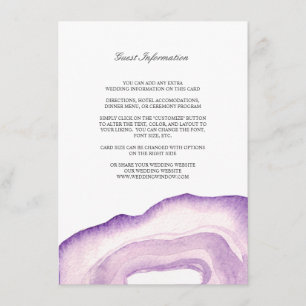 D'accompagnement Carte d'insertion du Mariage d'aquarelle   Lavande