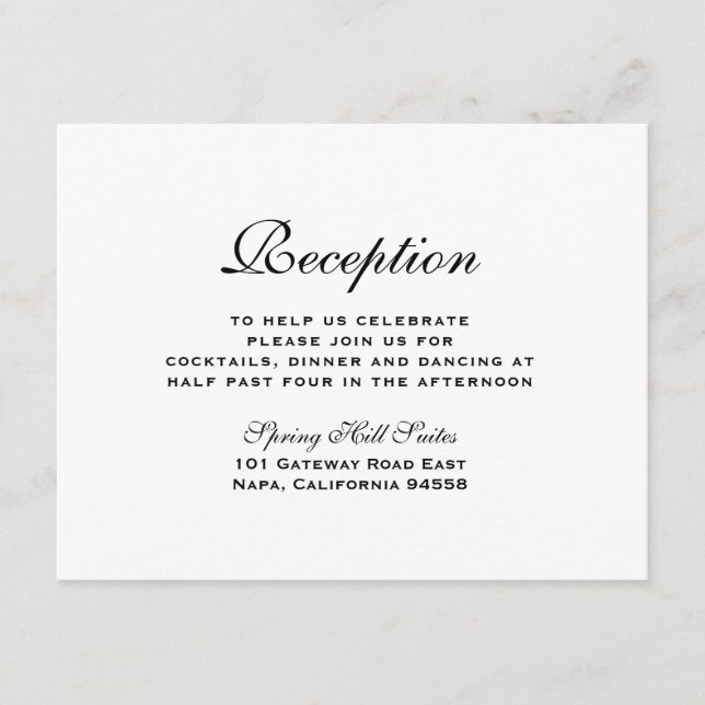 D'accompagnement Carte d'insertion élégante (Devant)