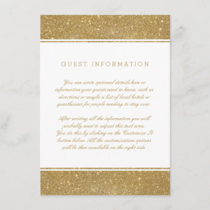 D'accompagnement Carte d'insertion élégante Faux Gold Parties scint