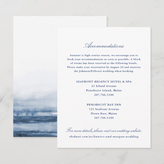 D'accompagnement Carte d'insertion Mariage de deux hôtels - Penobsc (Devant / Derrière)