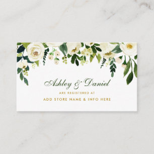 D'accompagnement Carte d'insertion mariage Gold et Green Floral Reg