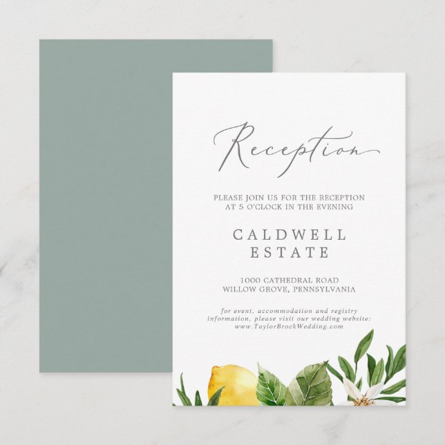 D'accompagnement Carte d'insertion moderne Lemon Garden (Devant / Derrière)