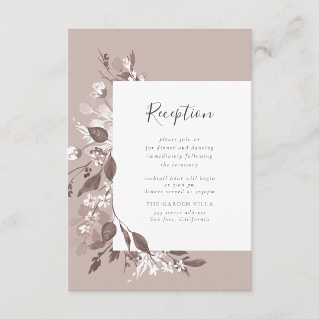 D'accompagnement Carte d'insertion pour réception Automne Flora (Devant)