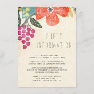 D'accompagnement Carte d'insertion Rustic Paradise Mariage