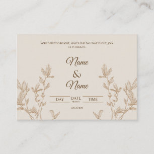 D'accompagnement Carte d'invitation de mariage poétique