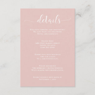 D'accompagnement Carte d'invitation de mariage rose poudré minimali