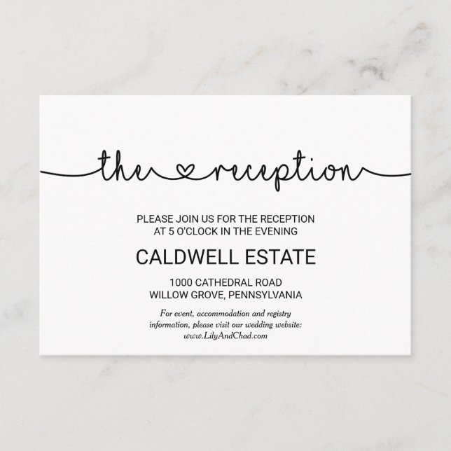 D'accompagnement Carte d'invitation de réception de mariage Love He (Devant)