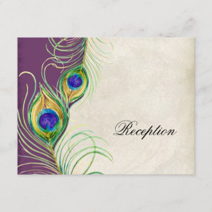 D'accompagnement Carte d'invitation de réception Peacock Feathers