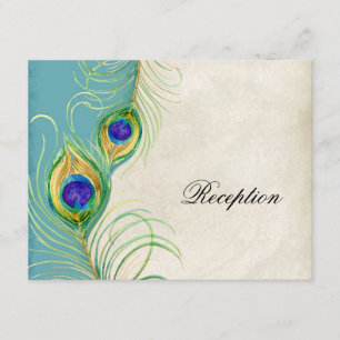 D'accompagnement Carte d'invitation de réception Peacock Feathers