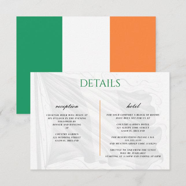 D'accompagnement Carte d'invitation pour couple en Irlande (Devant / Derrière)