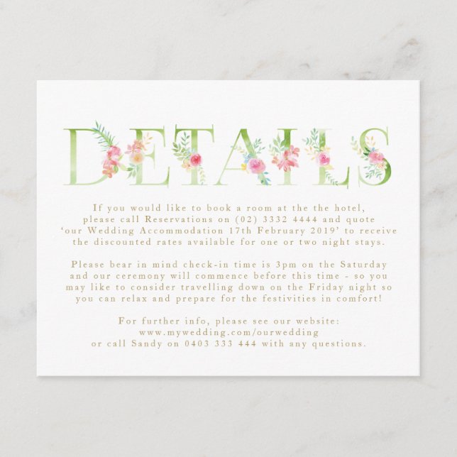 D'accompagnement Carte du boîtier de mariage de printemps d'aquarel (Devant)