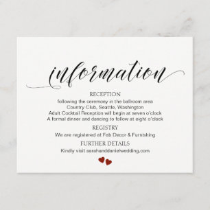 D'accompagnement Carte du boîtier d'informations du Mariage de typo