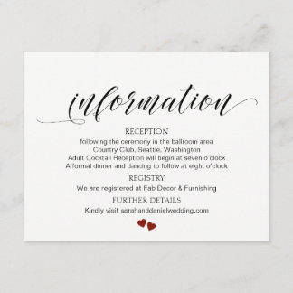 D'accompagnement Carte du boîtier d'informations du Mariage de typo