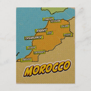 D'accompagnement Carte du Maroc illustrée dans le style Pop Art