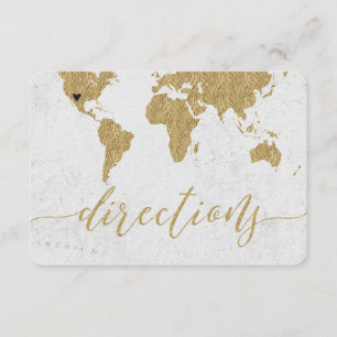 D'accompagnement Carte du monde en feuille d'or pour mariage de des