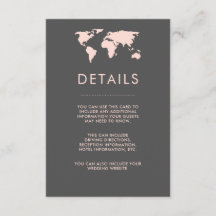Carte du monde en rose pâle et gris fumé Détails d