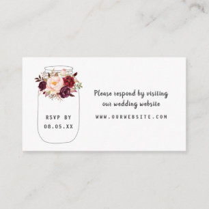 D'accompagnement Carte du site internet rsvp Mason Jar Floral Bourg