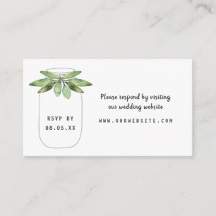 D'accompagnement Carte du site web de Green Mason Jar rsvp