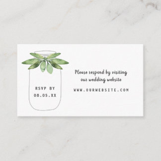 D'accompagnement Carte du site web de Green Mason Jar rsvp