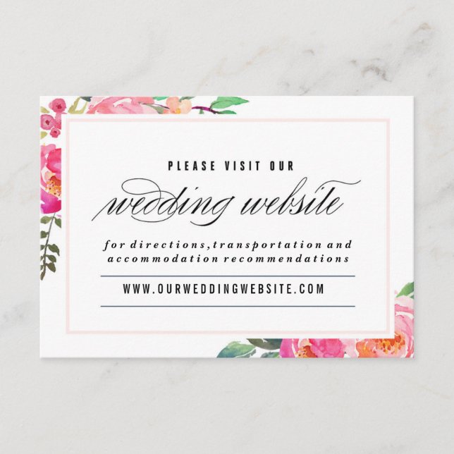 D'accompagnement Carte du site web Mariage de Bohême Floral (Devant)