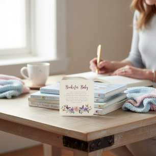 D'accompagnement Carte Élégante Papillon et Rose Livres pour Bébé