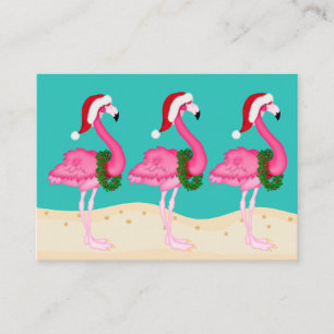 D'accompagnement Carte Flamant rose de fermeture de Noël / étiquett
