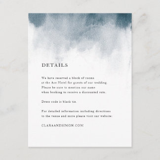 D'accompagnement Carte Indigo Watercolor Wash Détails