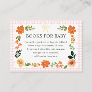 D'accompagnement Carte intérieure de baby shower 008 Blush Gingham