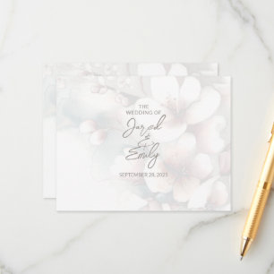 D'accompagnement Carte Mariage cerise en fleurs avec code QR