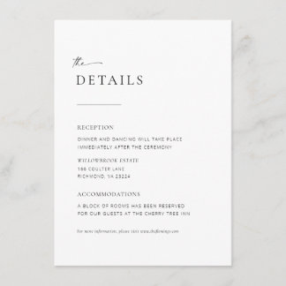 D'accompagnement Carte Mariage Chic + Simple Moderne Script