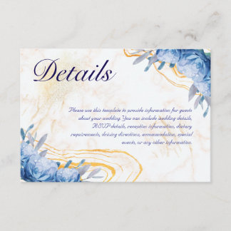 D'accompagnement Carte Mariage en marbre bleu Rose