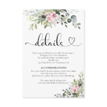Carte Mariage vert rose rose