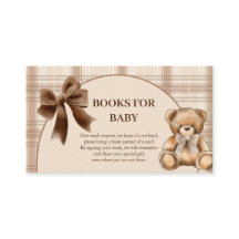 Carte Ourson Préppy Livres pour Bébé à carreaux be