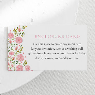D'accompagnement Carte personnalisée d'encart de Tea Party Pink Ros