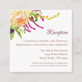 D'accompagnement Carte Pink Poppy Garden Recepton Card (100 ct)