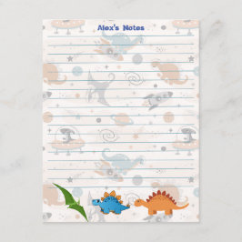 D'accompagnement Carte pour notes d'apprentissage Dinosaur personna