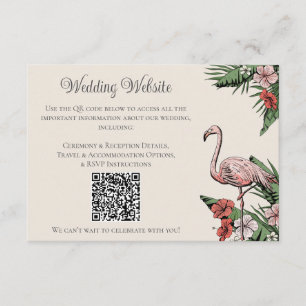 D'accompagnement Carte QR avec les détails du mariage Ivory Luau