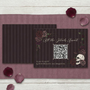 D'accompagnement Carte QR Fleurie à l'Encre et Crâne Bourguignon Fo