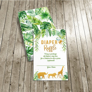 D'accompagnement Carte Raffin Baby shower Eléphant Jungle
