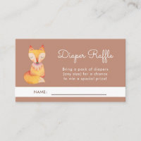 Carte Raffin Baby shower Mete Woodland Fox