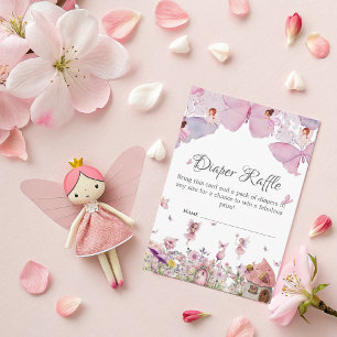 D'accompagnement Carte Raffle Pink Fairy Diaper pour Baby shower