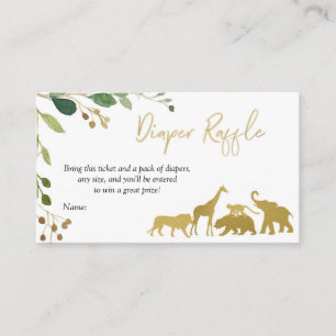 D'accompagnement Carte Raffle Safari Animaux de Greenery