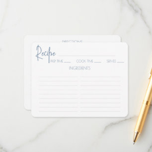 D'accompagnement Carte Recette Fête des mariées Script Minimaliste.